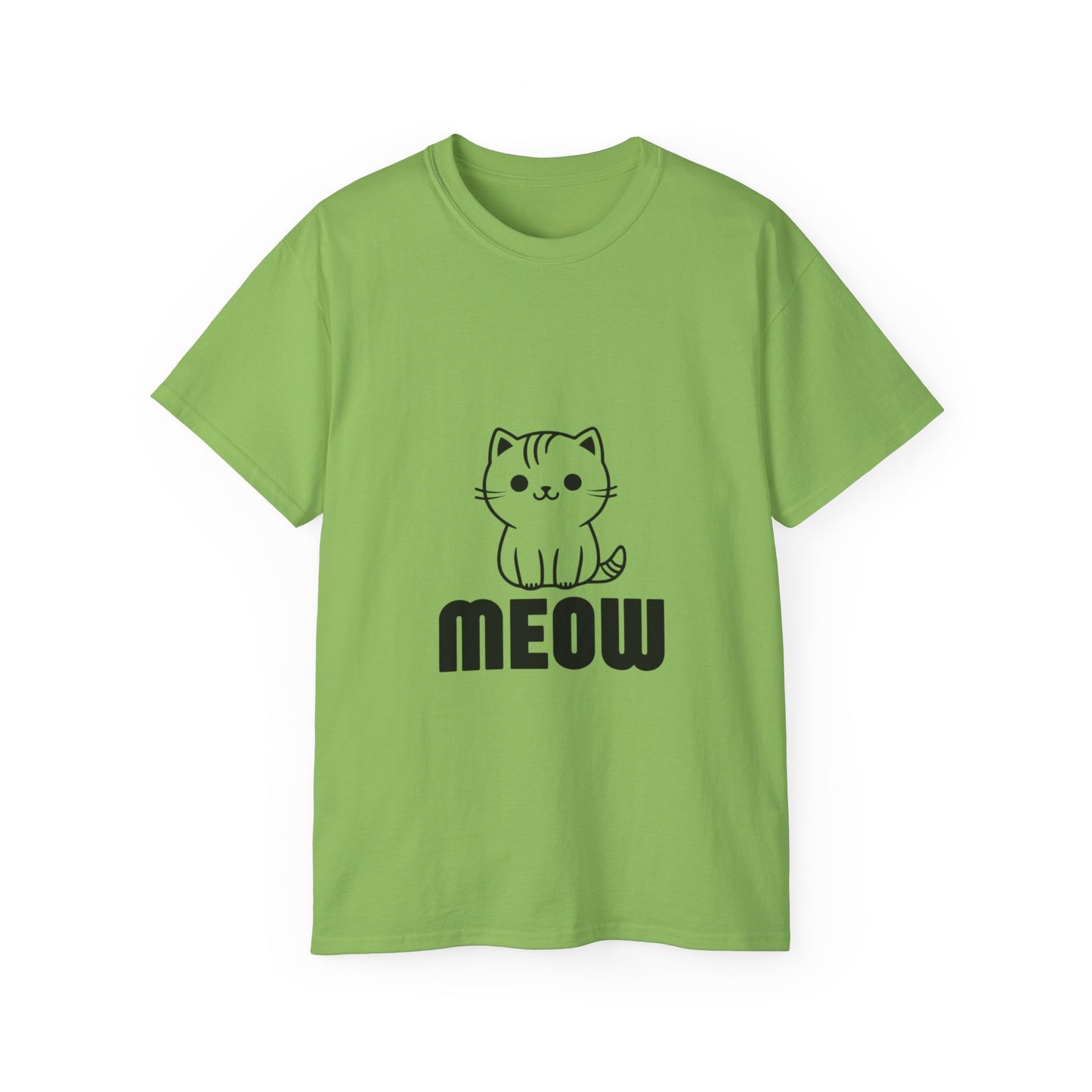 Cute Cat Graphic Tee - MEOW Design, Unisex Ultra Cotton