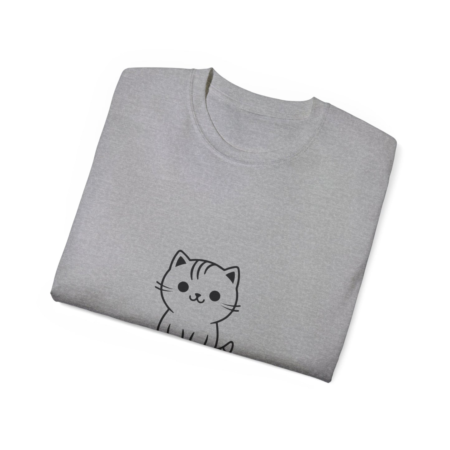 Cute Cat Graphic Tee - MEOW Design, Unisex Ultra Cotton