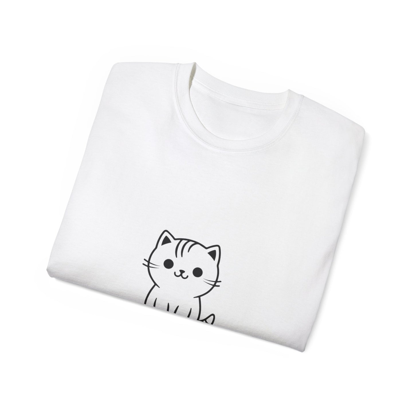 Cute Cat Graphic Tee - MEOW Design, Unisex Ultra Cotton