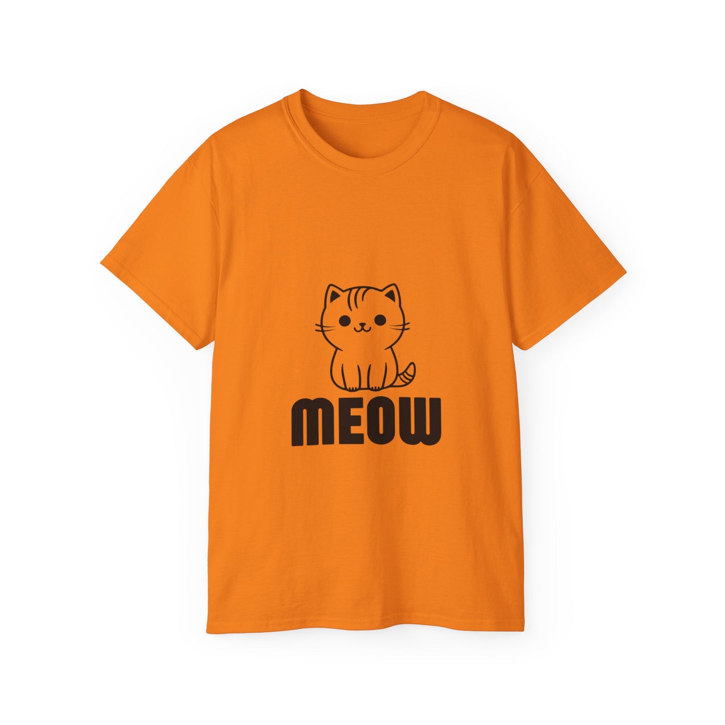 Cute Cat Graphic Tee - MEOW Design, Unisex Ultra Cotton
