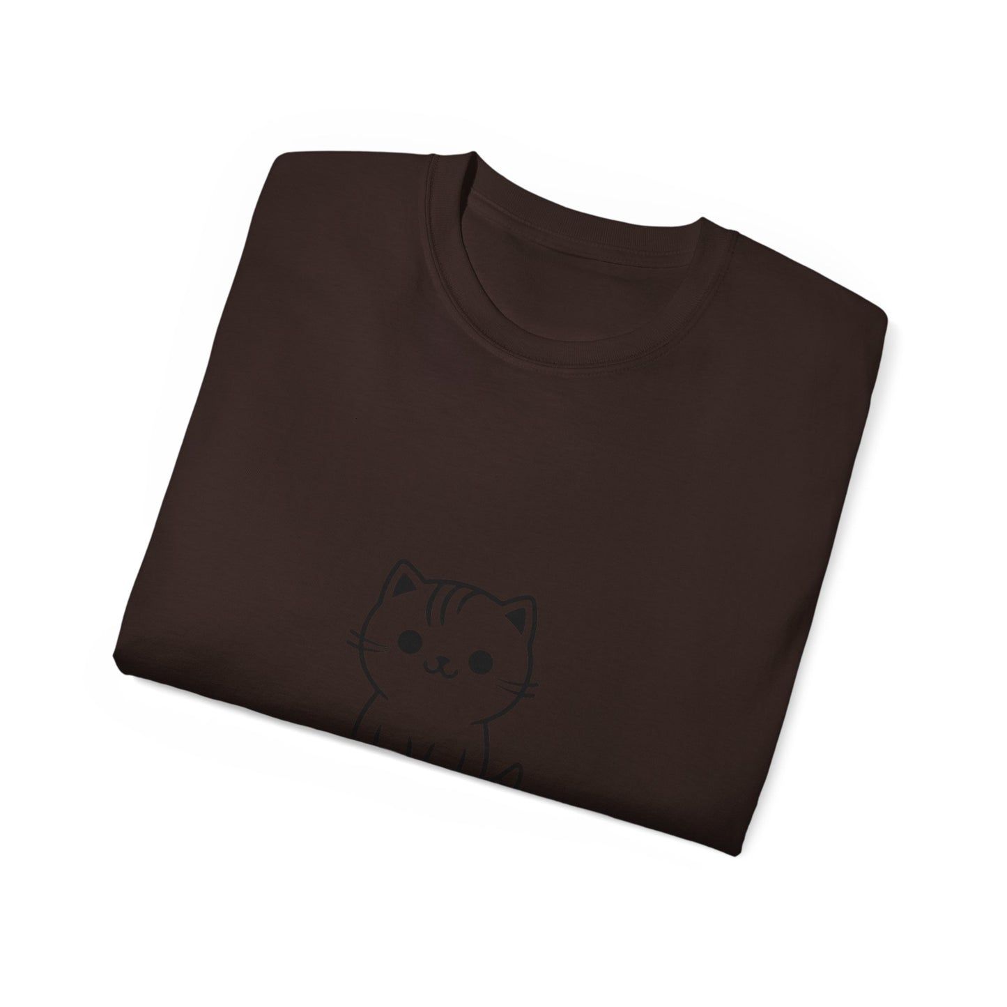 Cute Cat Graphic Tee - MEOW Design, Unisex Ultra Cotton