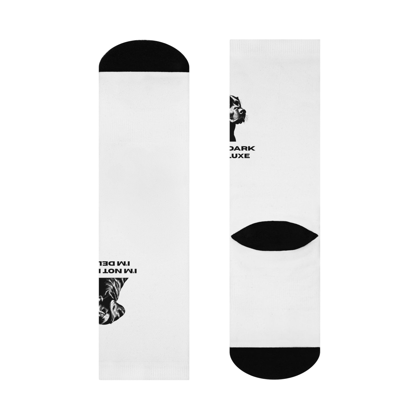 Funny Cushioned Crew Socks - "I'm Not Dark, I'm Deluxe"
