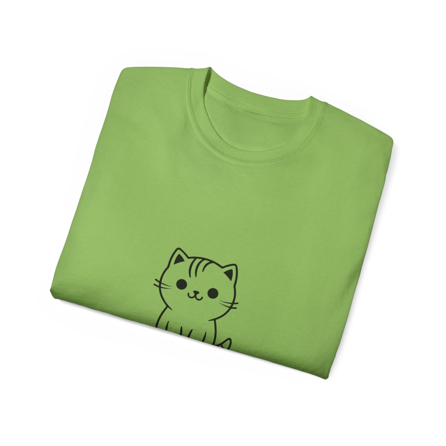 Cute Cat Graphic Tee - MEOW Design, Unisex Ultra Cotton