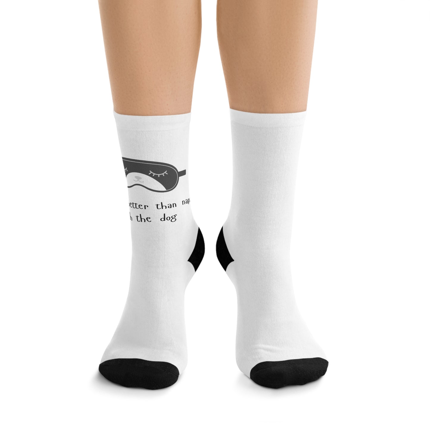 Funny Dog Lover Socks - Recycled Poly Crew Socks with Cute Pet Quotes