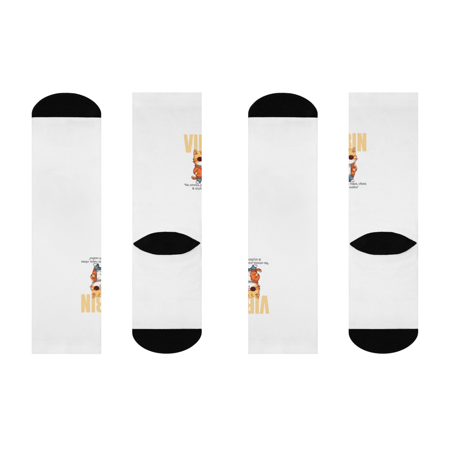 Vibin' Cushioned Crew Socks - Fun & Comfortable Everyday Footwear