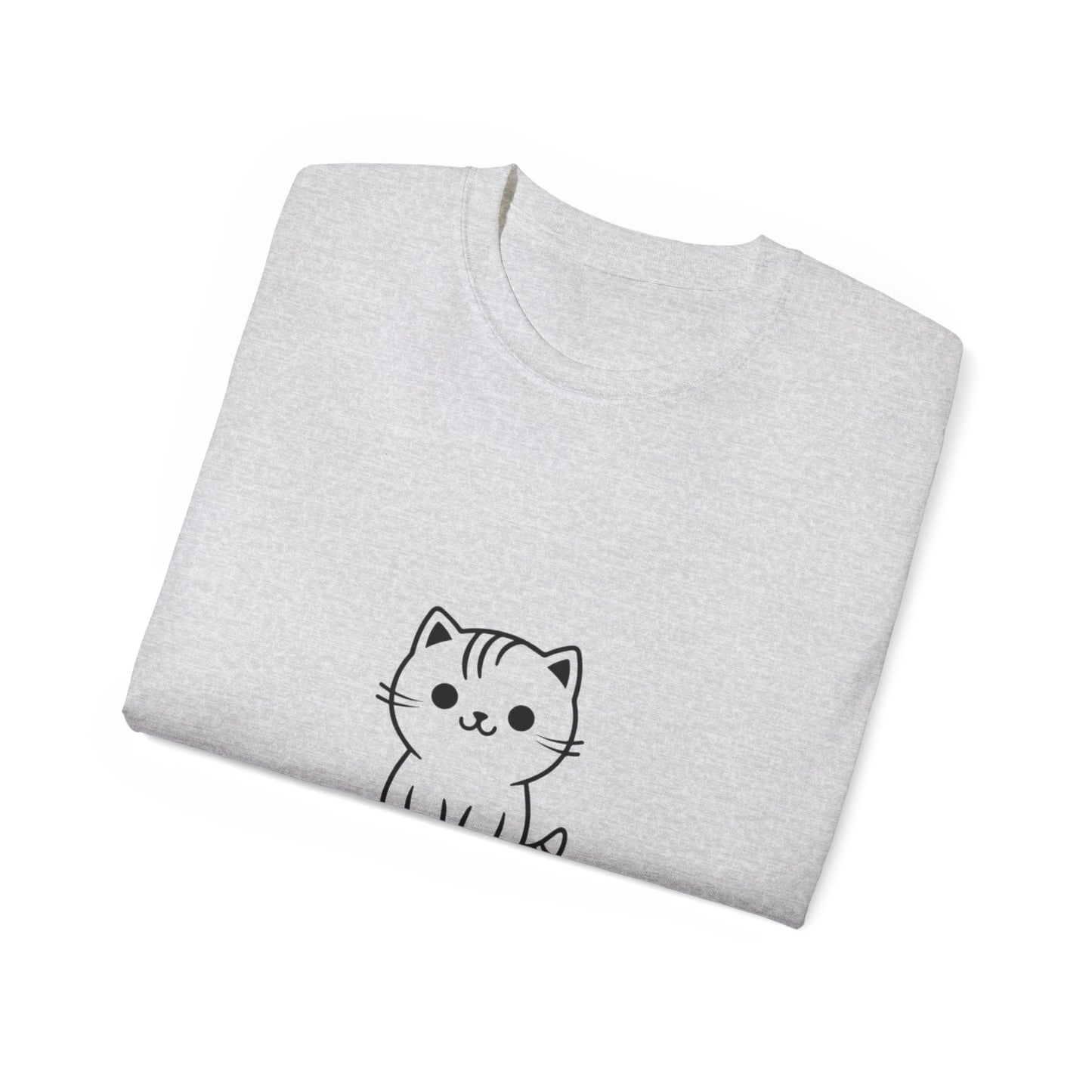 Cute Cat Graphic Tee - MEOW Design, Unisex Ultra Cotton