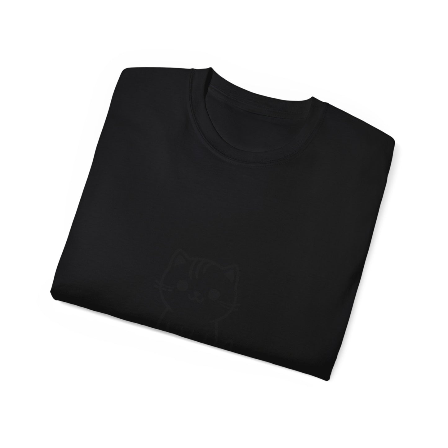 Cute Cat Graphic Tee - MEOW Design, Unisex Ultra Cotton