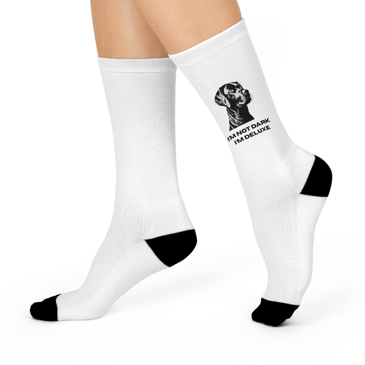 Funny Cushioned Crew Socks - "I'm Not Dark, I'm Deluxe"