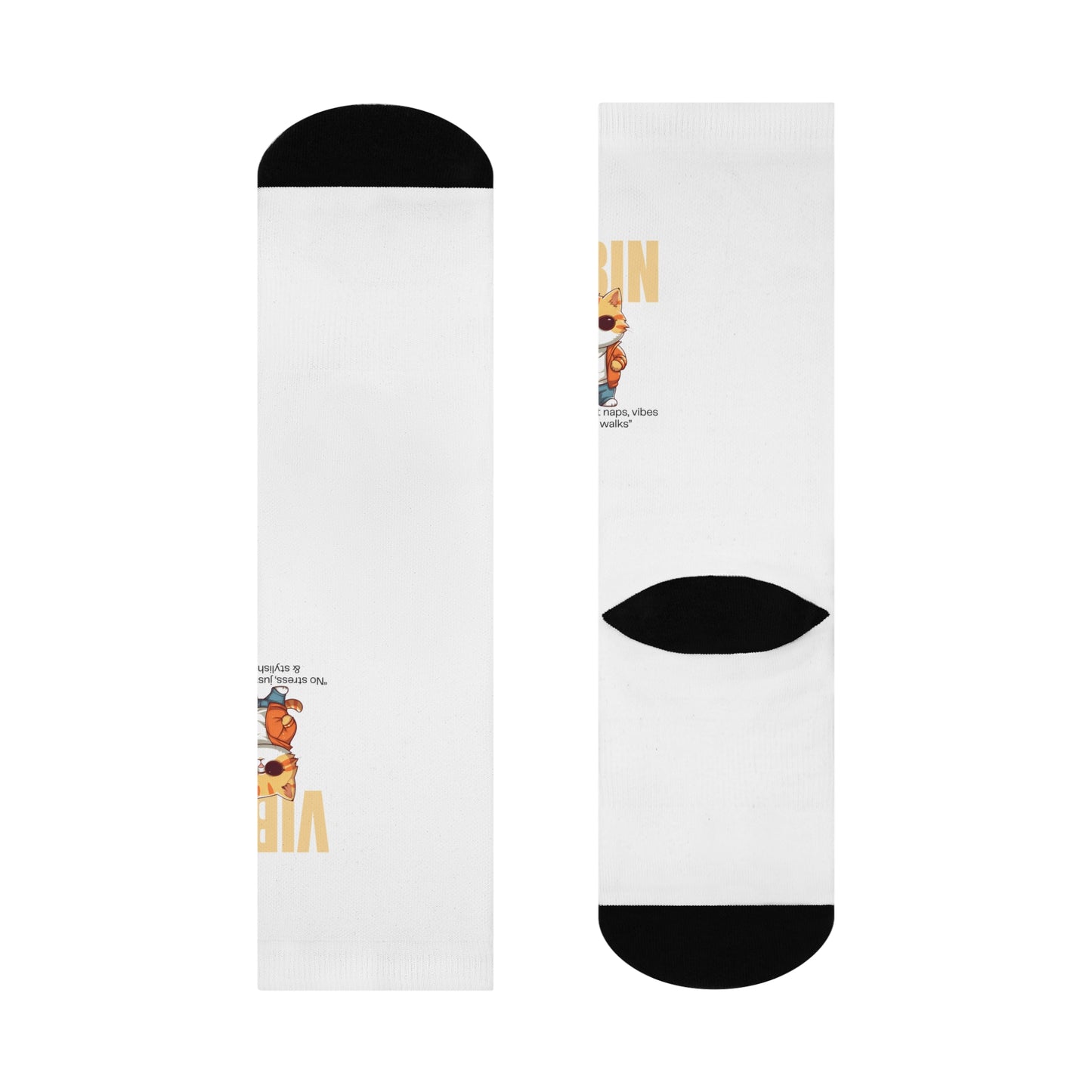 Vibin' Cushioned Crew Socks - Fun & Comfortable Everyday Footwear