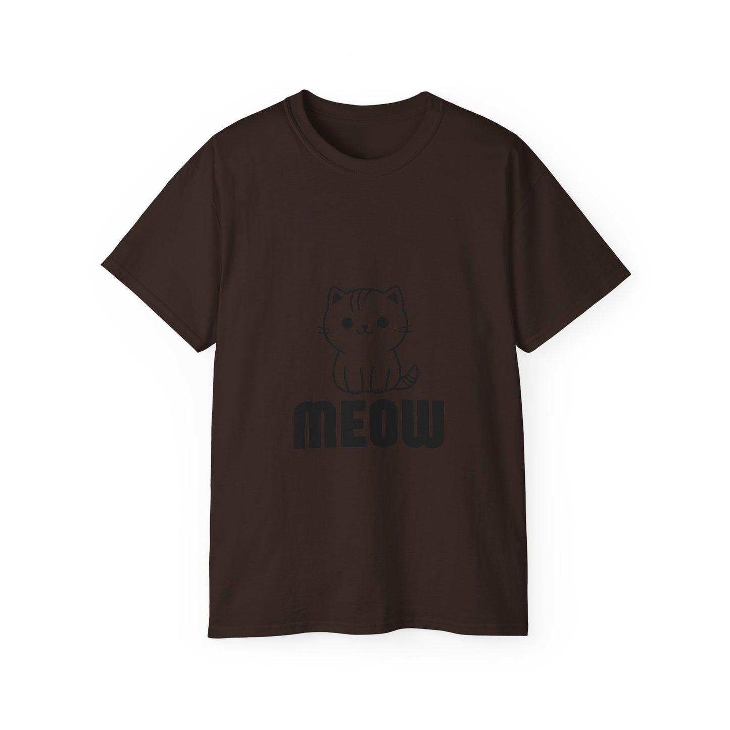 Cute Cat Graphic Tee - MEOW Design, Unisex Ultra Cotton