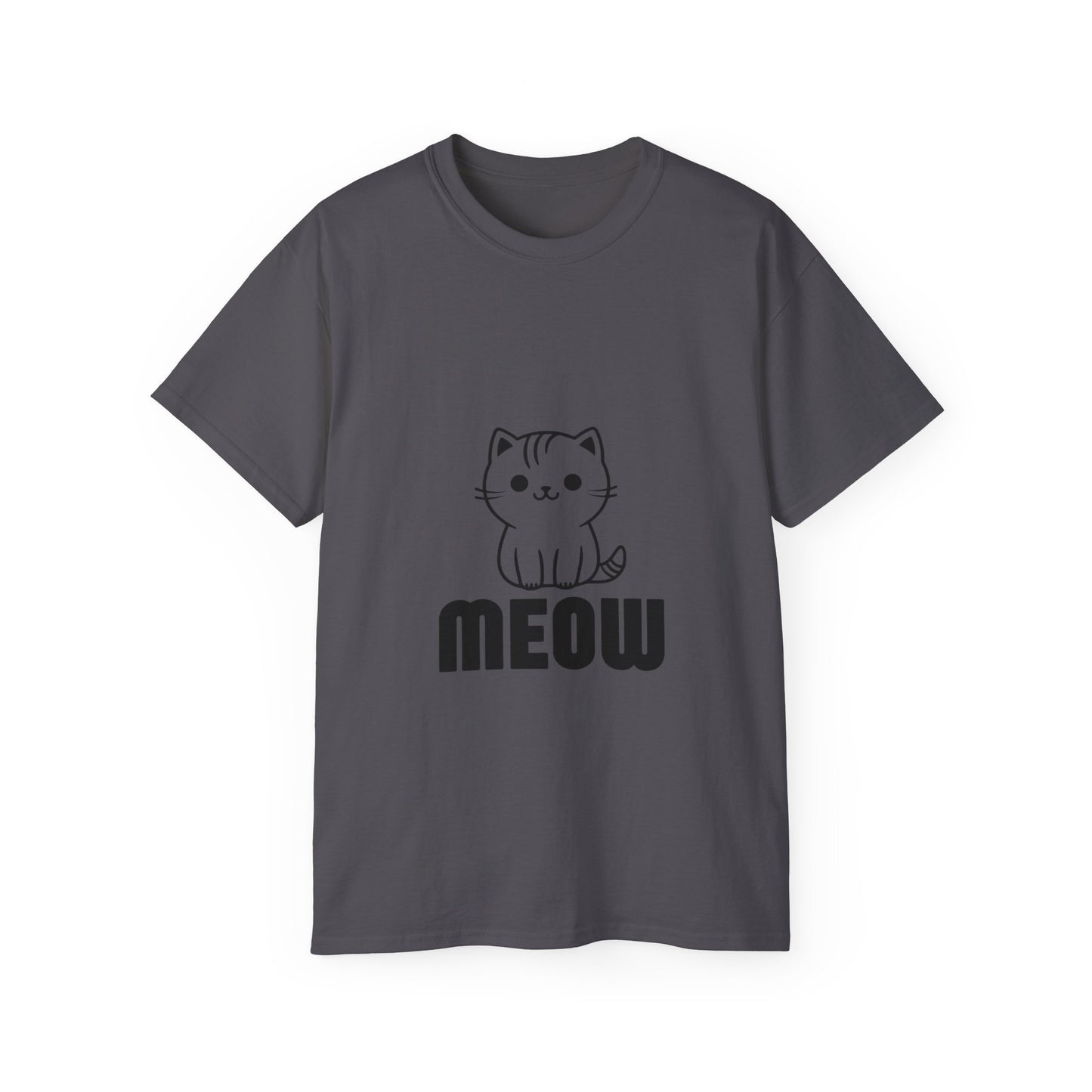 Cute Cat Graphic Tee - MEOW Design, Unisex Ultra Cotton