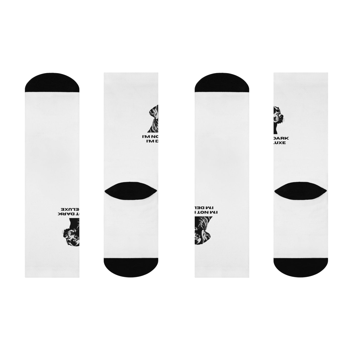 Funny Cushioned Crew Socks - "I'm Not Dark, I'm Deluxe"