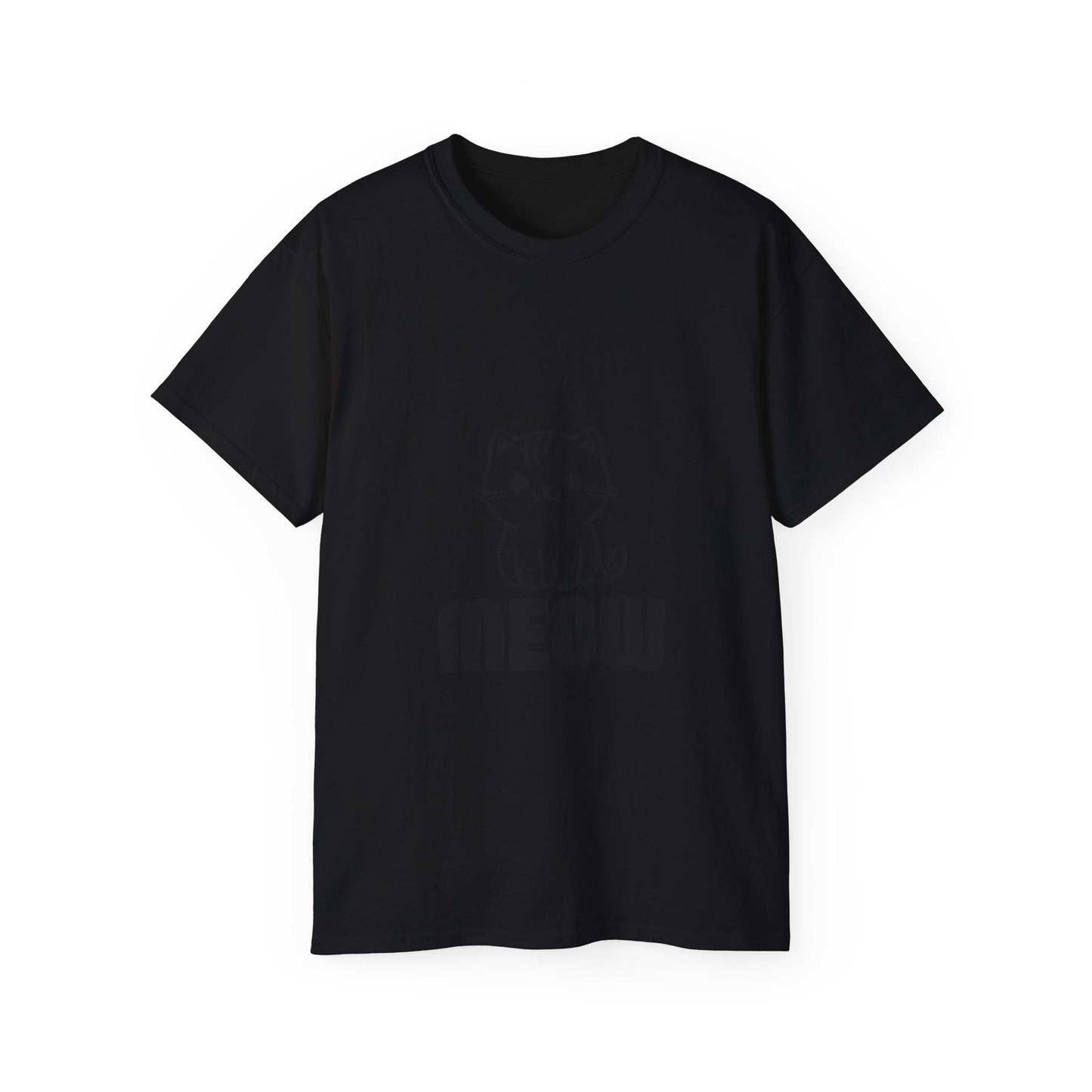 Cute Cat Graphic Tee - MEOW Design, Unisex Ultra Cotton