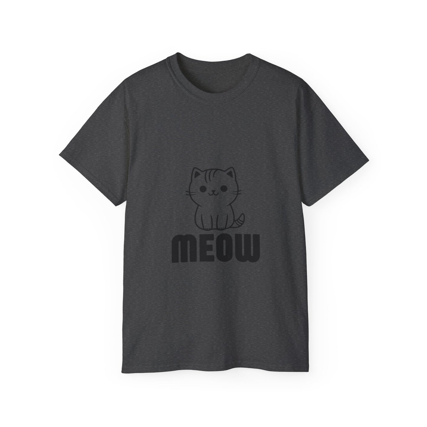 Cute Cat Graphic Tee - MEOW Design, Unisex Ultra Cotton