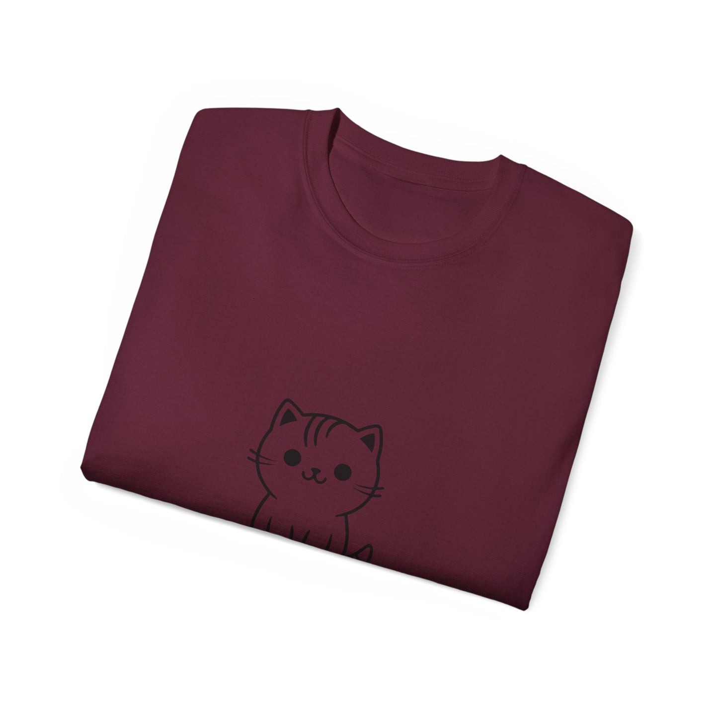 Cute Cat Graphic Tee - MEOW Design, Unisex Ultra Cotton