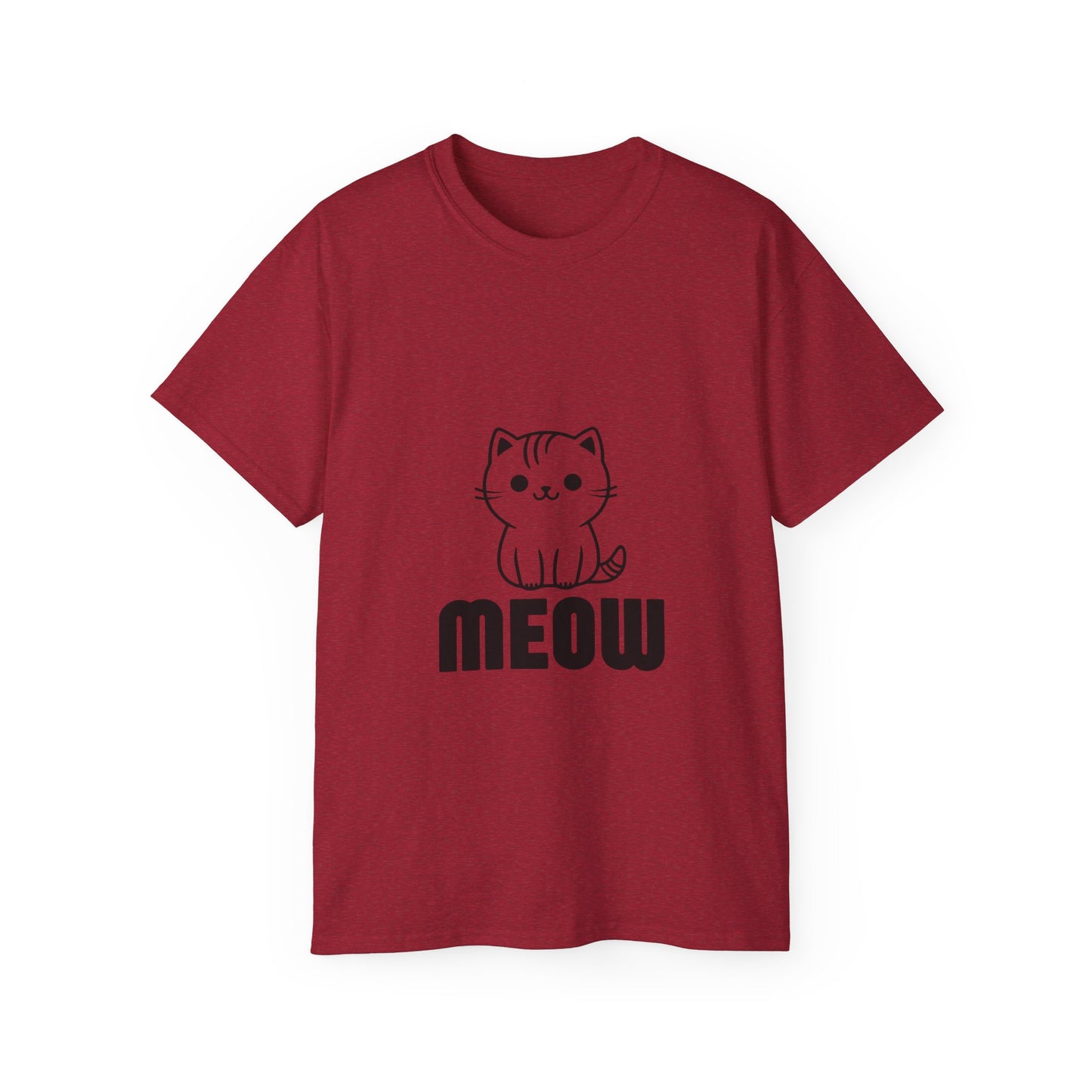 Cute Cat Graphic Tee - MEOW Design, Unisex Ultra Cotton