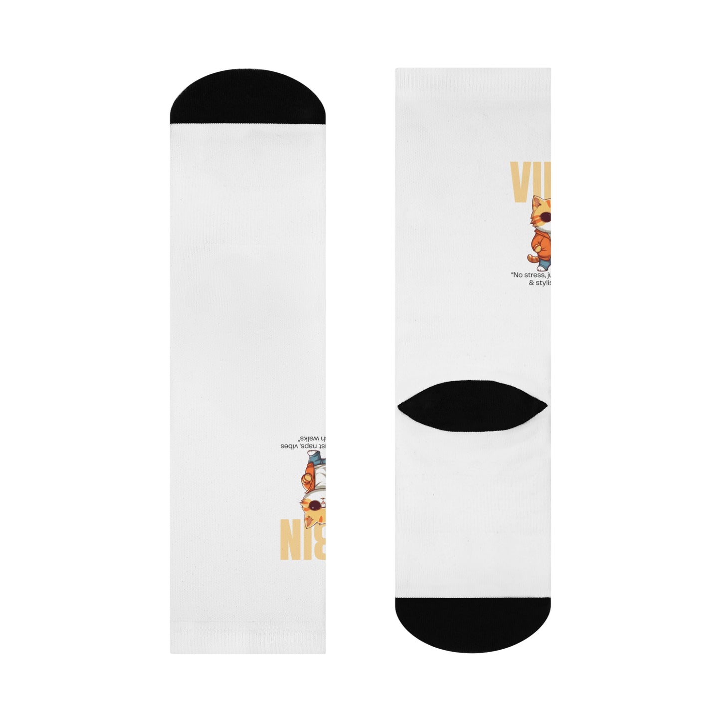 Vibin' Cushioned Crew Socks - Fun & Comfortable Everyday Footwear