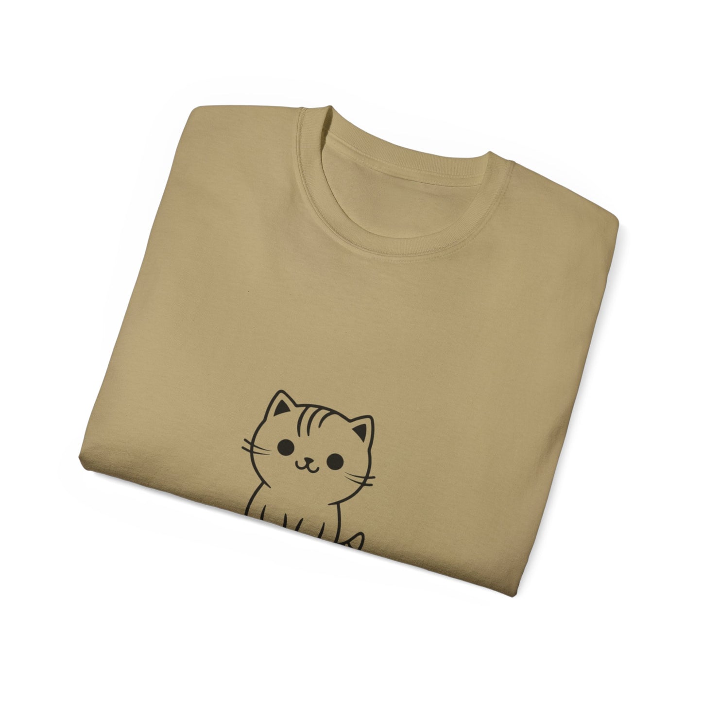 Cute Cat Graphic Tee - MEOW Design, Unisex Ultra Cotton