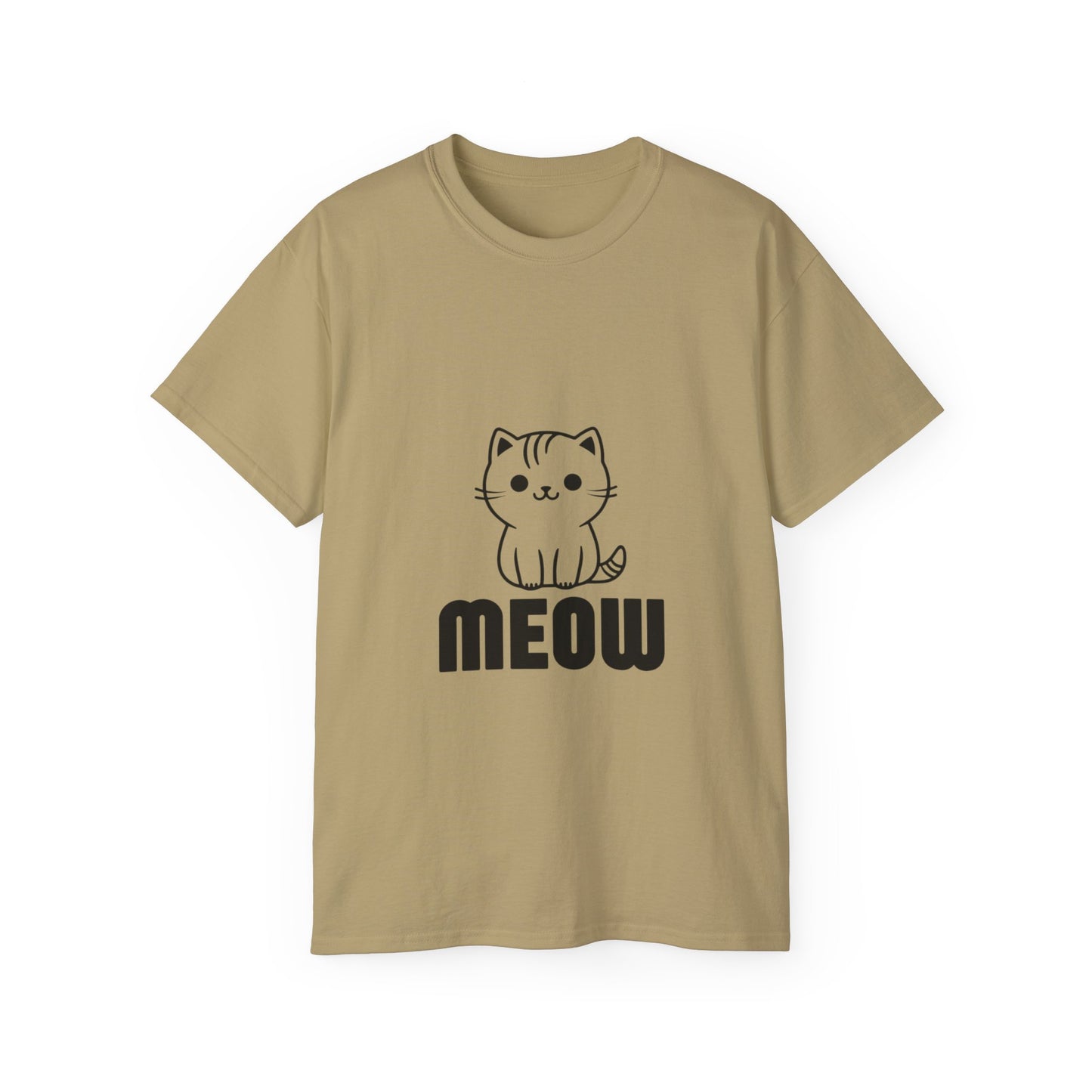Cute Cat Graphic Tee - MEOW Design, Unisex Ultra Cotton