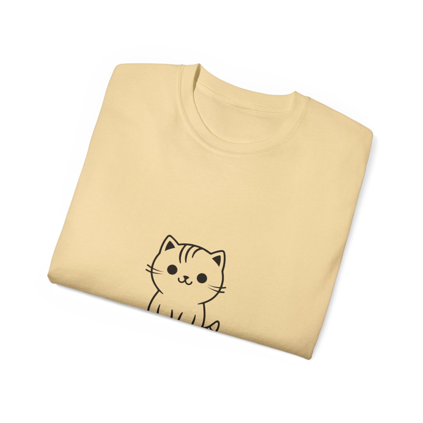 Cute Cat Graphic Tee - MEOW Design, Unisex Ultra Cotton