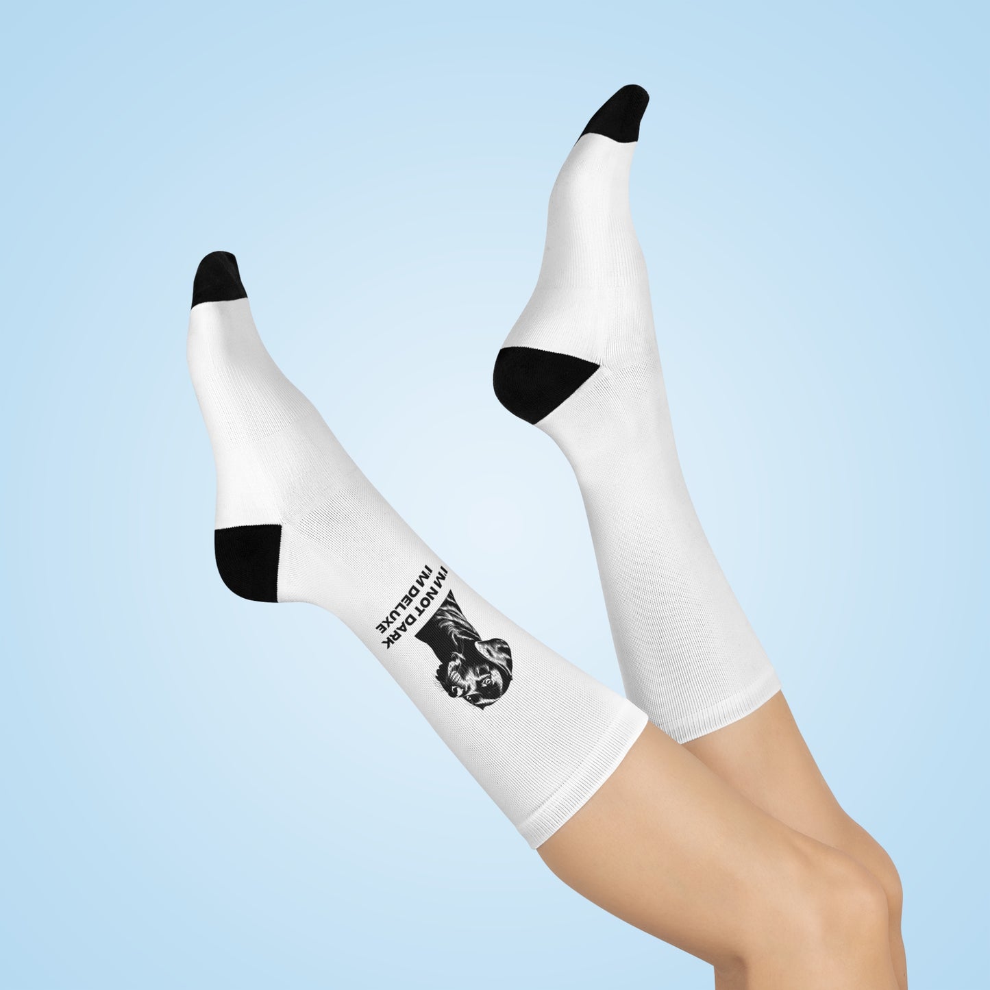 Funny Cushioned Crew Socks - "I'm Not Dark, I'm Deluxe"