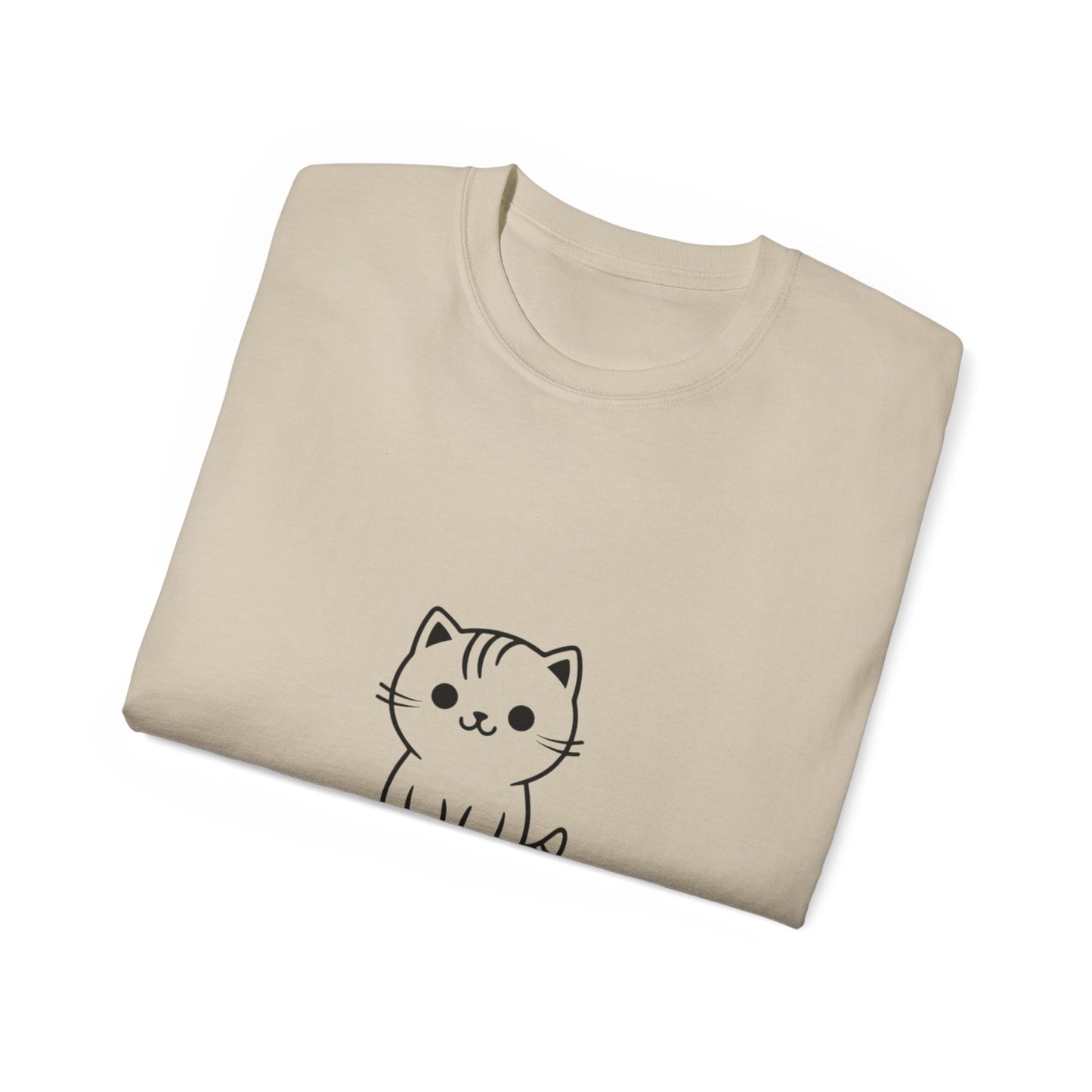 Cute Cat Graphic Tee - MEOW Design, Unisex Ultra Cotton