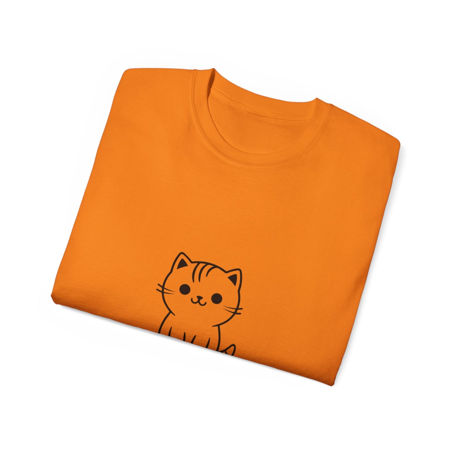 Cute Cat Graphic Tee - MEOW Design, Unisex Ultra Cotton