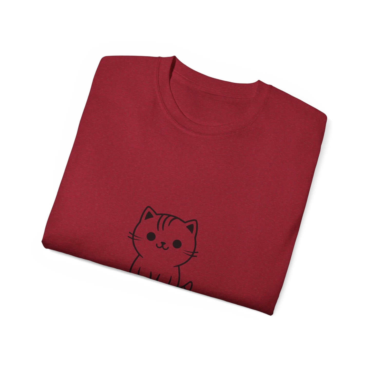 Cute Cat Graphic Tee - MEOW Design, Unisex Ultra Cotton