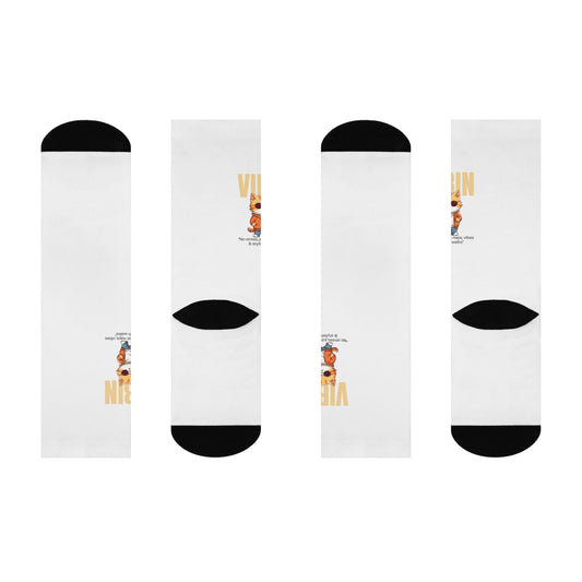 Vibin' Cushioned Crew Socks - Fun & Comfortable Everyday Footwear